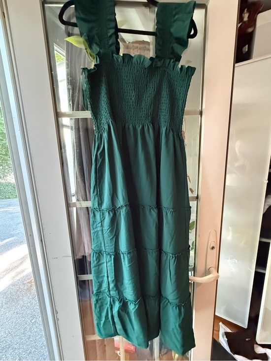 Hill House Dresses & Skirts - HILL HOUSE ELLIS CREPE DRESS - FOREST GREEN